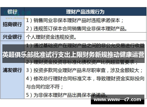英超俱乐部批准试行支出上限财务新规推动健康运营